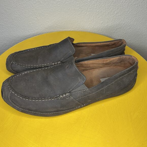 Olukai Akepa Moc Driving Moccasin Leather Loafer Brown Men's Size 13 - Picture 8 of 15